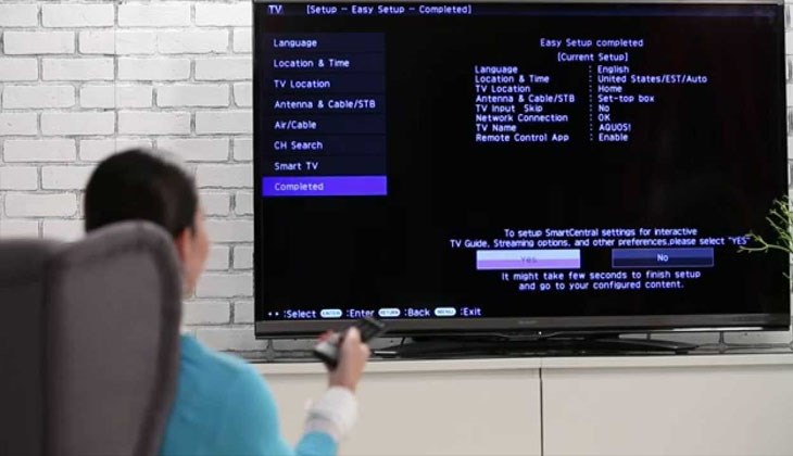 Khởi động lại tivi Sharp