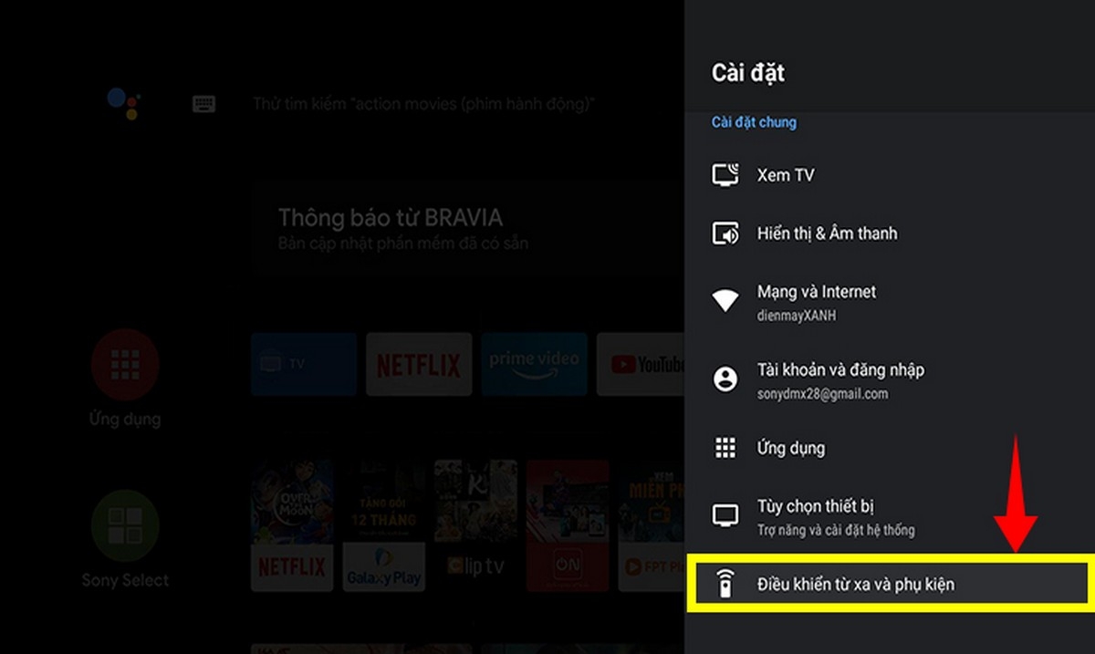 bạn chọn Cài đặt Bluetooth.