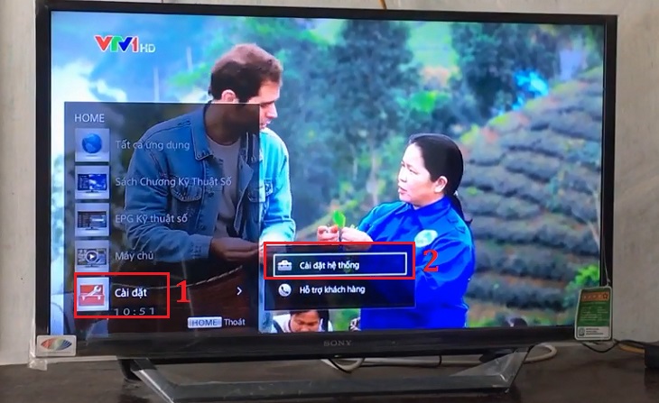 Vào Cài đặt, rồi nhấn tiếp mục Cài đặt hệ thống