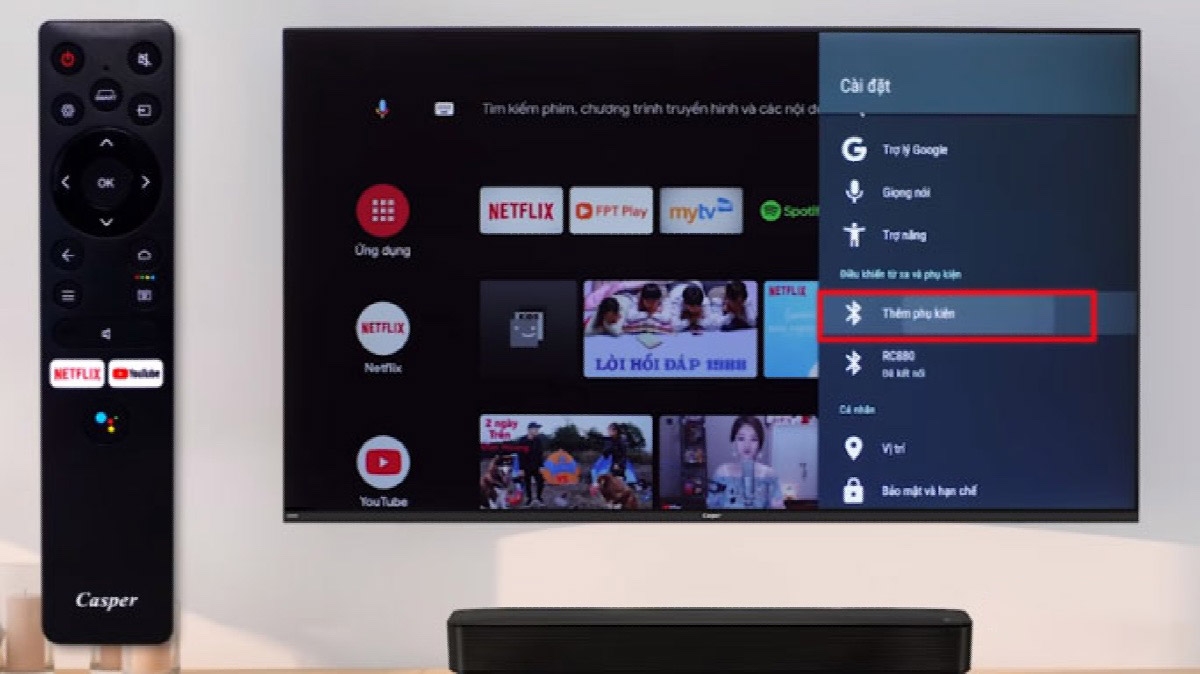 Cách bật Bluetooth trên tivi Casper