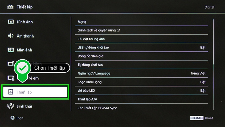 Hướng dẫn kết nối Wifi cho tivi Sony 48W800C nhanh chóng: