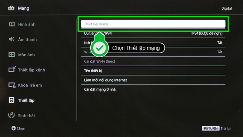 Hướng dẫn kết nối Wifi cho tivi Sony 48W800C nhanh chóng:
