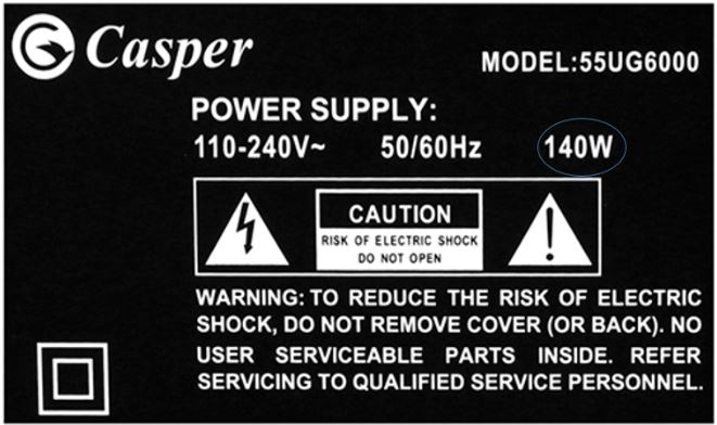 Cách kiểm tra Model tivi CASPER như sau: