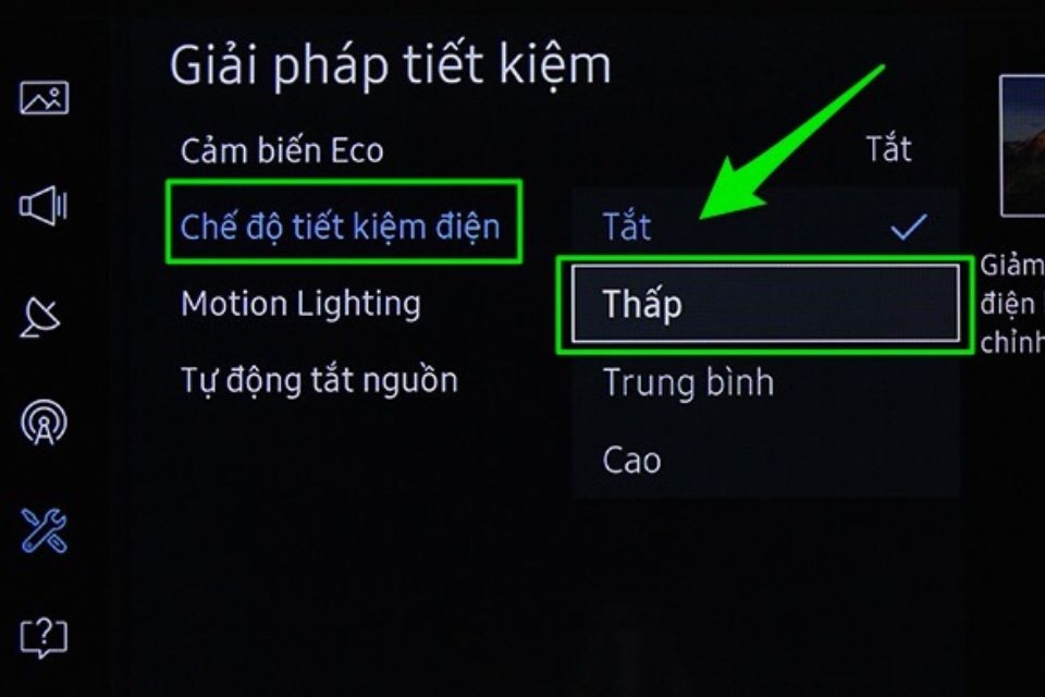 Tính năng cảm biến ánh sáng trên tivi