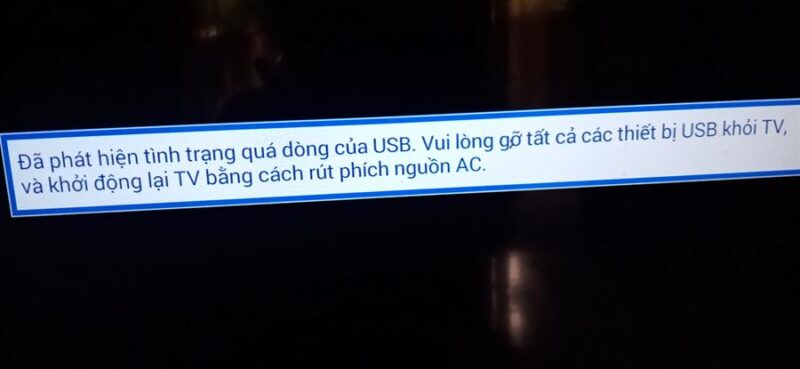 Lỗi quá dòng USB tivi Toshiba là gì? Cách sửa ra sao?