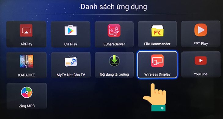 Các bước để chiếu màn hình điện thoại lên trên tivi Asanzo