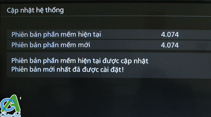 Thông báo về bản cập nhật phần mềm trên tivi Panasonic