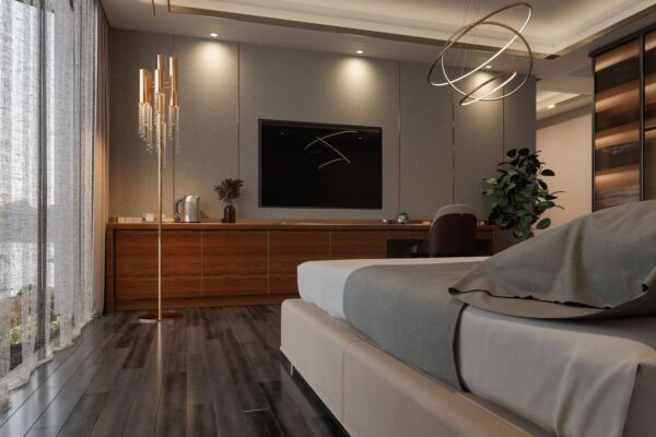 Chiều cao treo tivi phòng ngủ