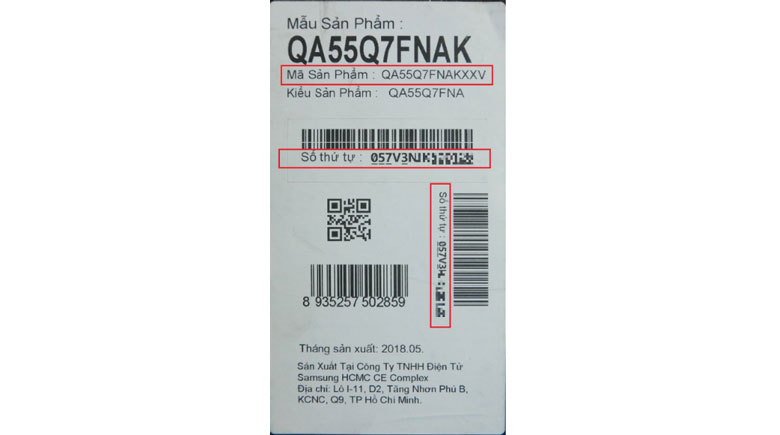 Cách kiểm tra tivi Samsung chính hãng