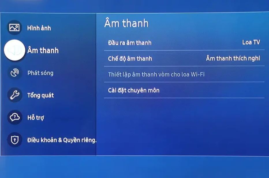 Lỗi âm thanh trên tivi Samsung