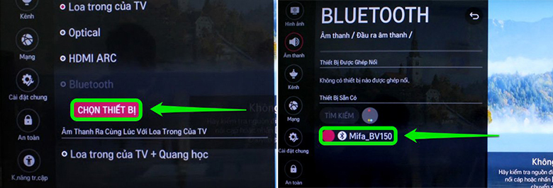 Bật Bluetooth trên tivi LG