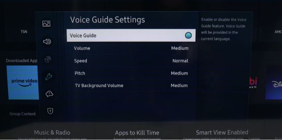Cách tắt giọng nói trên tivi Samsung