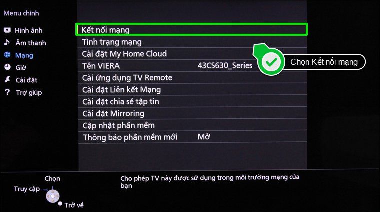 Tivi Panasonic bị lỗi không truy cập mạng