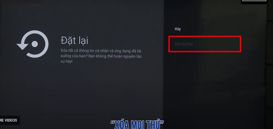 Cách chuyển tivi Android Panasonic về chế độ xuất xưởng