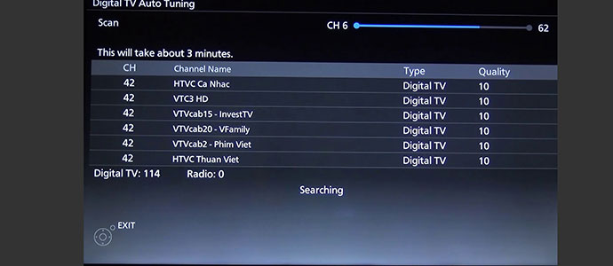 Dò kênh trên Smart tivi Panasonic