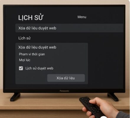 xóa lịch sử duyệt web trên tivi panasonic