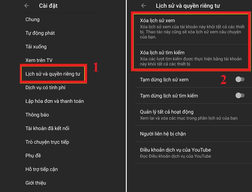 Cách xóa lịch sử YouTube trên tivi Panasonic