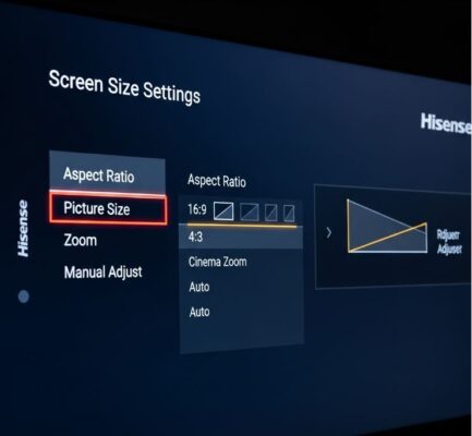 Cách cài đặt kích cỡ màn hình tivi Hisense