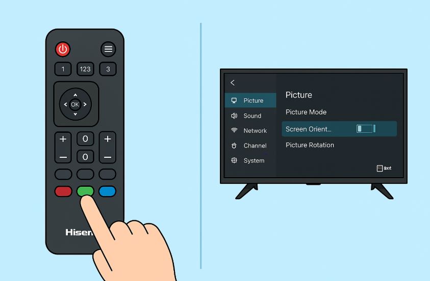 Cách chỉnh ngược hình trên tivi Hisense