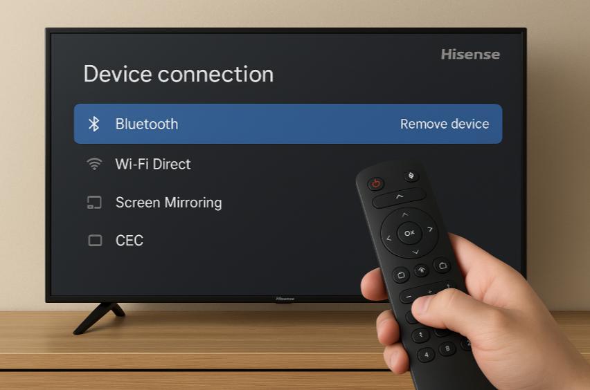 Xóa lịch sử kết nối thiết bị trên tivi Hisense